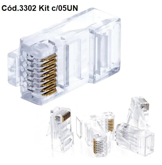 ADAPTADOR MODULAR PLUG 8X8 RJ45 05UN-KIT - INTERNEED