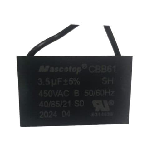 CAPACITOR 003,5UF 2FIOS QD 450VAC - P/VENTILADOR VENTISOL 60CM BIV - LATINA 220V - EXAUSTOR DELTA LINHA PESADA