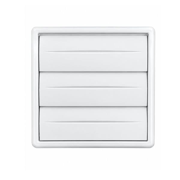 GRADE VENEZIANA 10X10CM 04,0" GRELHA PVC 100MM QD C/ALETAS AUTOFECHANTE ITC - BRANCA P/VENTILAÇÃO DE SUPERFÍCIE S/TELA - ACABAMENTO EXT.11CM