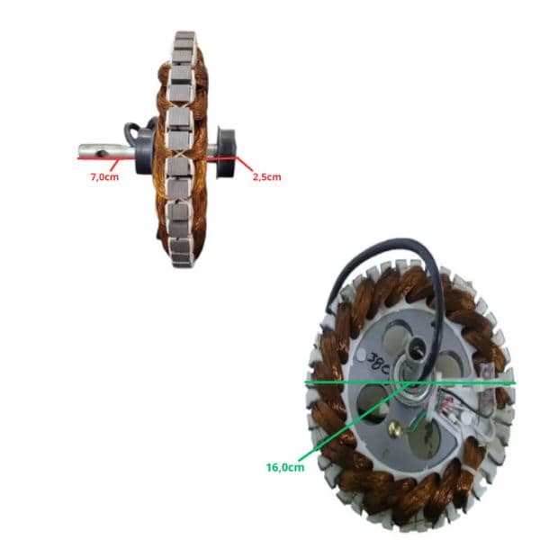 ESTATOR BOBINADO MOTOR VENTILADOR TETO VOLARE VENTAX / VENTAX 10 110VOLTS 120W COM ROLAMENTOS 6201 - USAR C/CAP.10,5UF*