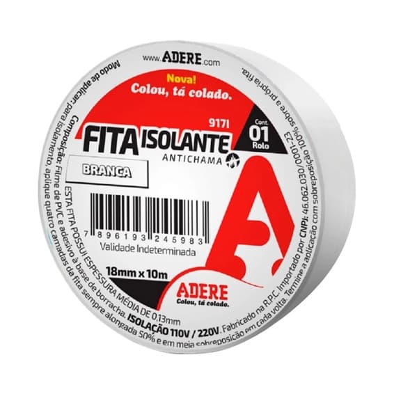 FITA ISOLANTE 18MMX10MT BRANCA