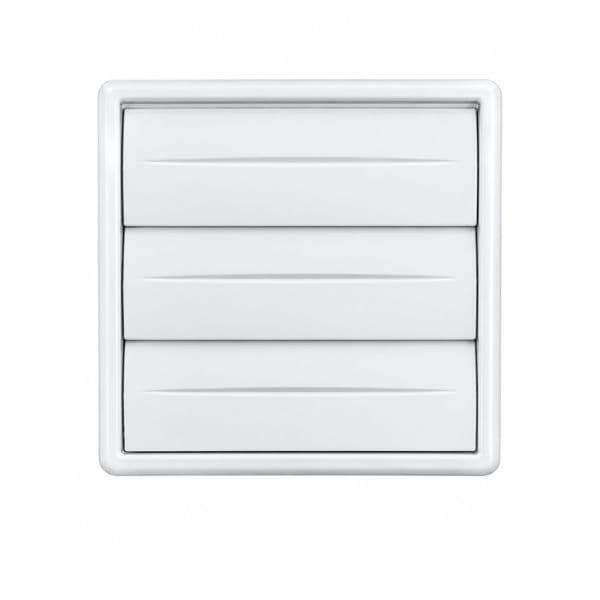 GRADE VENEZIANA 15X15CM 06,0" GRELHA PVC 150MM QD C/ALETAS AUTOFECHANTE BRANCA P/VENTILAÇÃO DE SUPERFÍCIE S/TELA