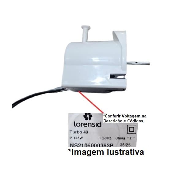MOTOR P/VENTILADOR LOREN SID OSCILANTE 30/40CM 220V02,0UF TUFAO TURBO WIND GEMINI PAREDE/TETO M2 COR BRANCA E10,0MM