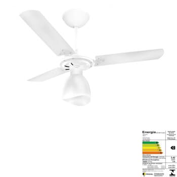 VENTILADOR DE TETO VENTI-DELTA SUPER LIGHT 220V04,0UF 130W BRANCO 3PAS MDF BRANCAS 1LUZ CHAVE 3VELOCIDADES - CONSUMO A