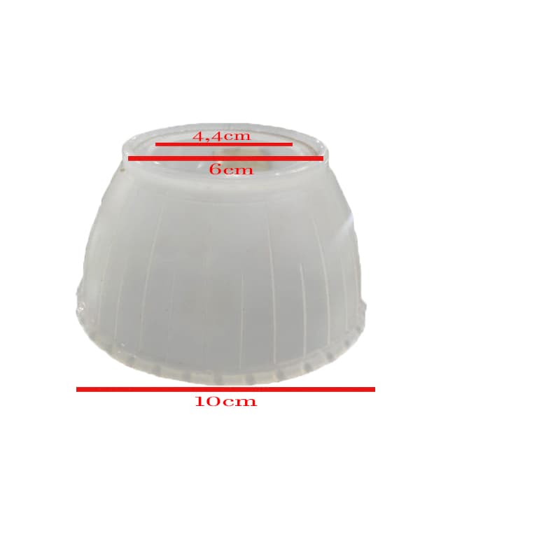 GLOBO CUPULA TULIPA VIDRO MEIA TACA TRANSPARENTE - TULIPA P/VENTILADOR DE TETO - ENCAIXE EM SOQUETE 4,4CM - foto 1 de 2