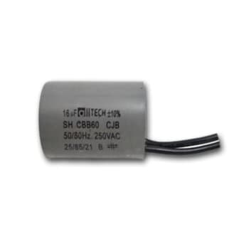 CAPACITOR 016,0UF 2FIOS RD 250VAC - 50/60HZ - CAPACITOR DE PARTIDA VENTILADOR DE TETO