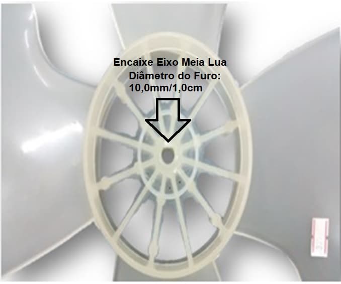 HELICE DE 50CM P/VENTILADOR LOREN SID 50CM 4PAS TRANSPARENTES - ENCAIXE EIXO 10,0MM PONTA REDONDA - COM TRAVA TRASEIRA - foto 1 de 3