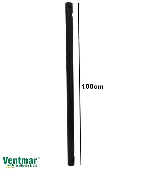 HASTE DE METAL PROLONGADORA P/FIXAR VENTILADOR DE TETO 100CM COR PRETA - DIÂM.EXT.5/8 SERVE P/ARGE LOREN SID VENTI-DELTA TRON VENTISOL - foto 1 de 1