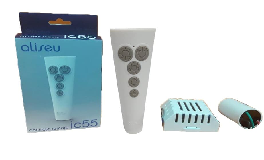 CONTROLE REMOTO VENTILADOR ALISEU 110V10,0UF KIT IC55 P/DUO FAROU GEO INSPIRE NANO NANO TECH JET CHAPADO SLIM SMART WAVE - TRANSM+RECEPTOR C/CAPACITOR - foto 1 de 3