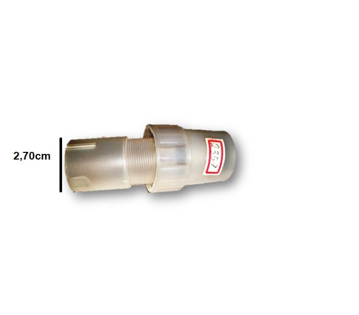 TRAVANTE DA COLUNA DO VENTILADOR VENTI-DELTA 40CM BRANCA - KIT PORCA PLÁSTICA EXTERNA + LUVA INTERNA - DIÂM. 2,70CM ROSCA - foto 1 de 2