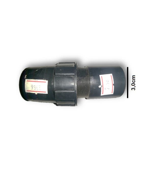 TRAVANTE DA COLUNA DO VENTILADOR VENTI-DELTA 50/60CM PRETA - KIT PORCA PLÁSTICA EXTERNA + LUVA INTERNA - DIÂM. 3,0CM ROSCA 1/4" - foto 1 de 2