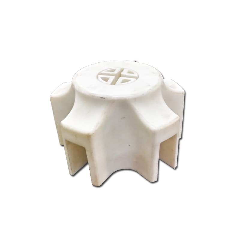 CENTRO DA BASE DA COLUNA VENTILADOR VENTI-DELTA 50/60CM - ENCAIXE EXTERNO DA BASE DO PEDESTAL / COLUNA - ESTRELA DE 5 PONTAS PLáSTICA COR BRANCA - foto 1 de 3
