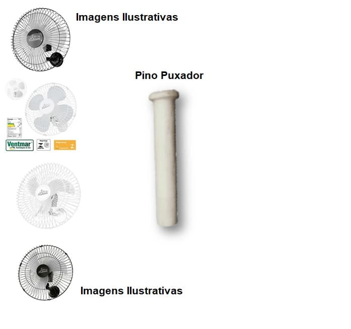 PINO PUXADOR DO OSCILANTE VENTILADOR VENTI-DELTA PREMIUM 50/60CM - PINO PLáSTICO BRANCO - foto 1 de 2