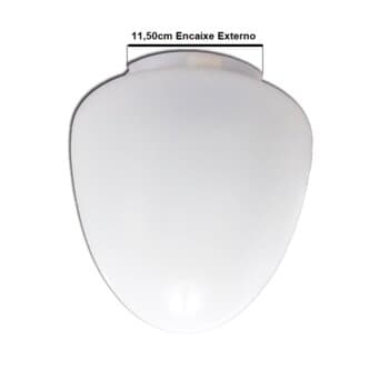 GLOBO CÚPULA PLÁSTICA P/ LUMINÁRIA VENTILADOR ALISEU INSPIRE SPECIAL - PÊRA ESPECIAL - ENCAIXE EXT./GOLA 11,5CM/115MM