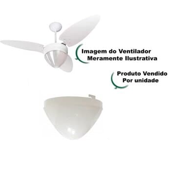 GLOBO CúPULA PLáSTICA DA LUMINáRIA VENTILADOR VENTISOL AIRES - VENTISOL LUMIAR - VENTISOL PéTALOS - APENAS O GLOBO PLáSTICO