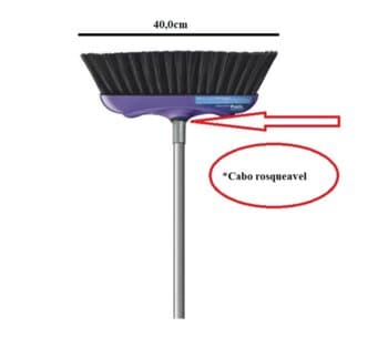 VASSOURA TIPO DE PÊLO 30CM - CASABELLA - C/CABO ROSQUEAVEL