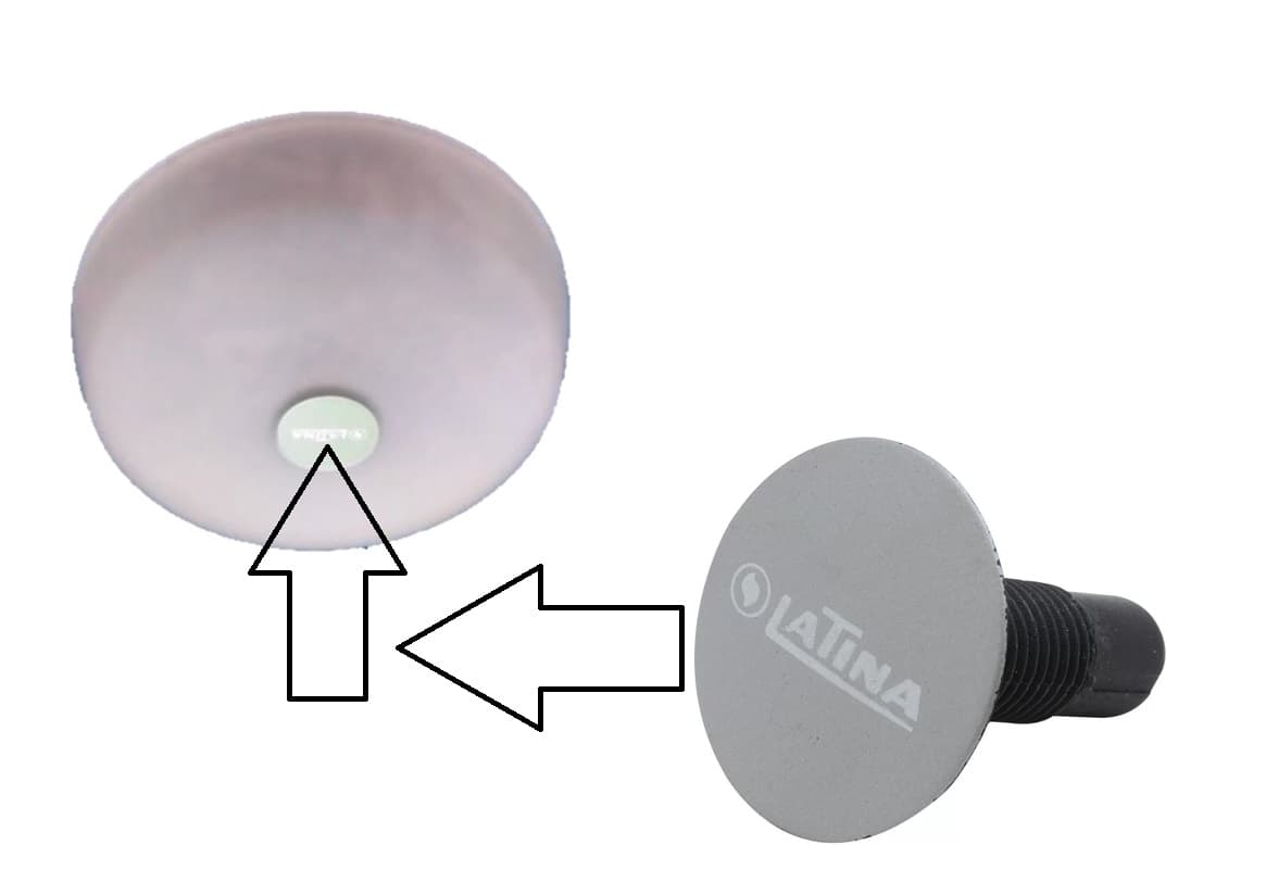 PINO FIXADOR DA LENTE VENTILADOR LATINA LUMEN VT633 VT653 VT673 - EMBLEMA COM PINO ROSQUEáVEL - foto 1 de 2