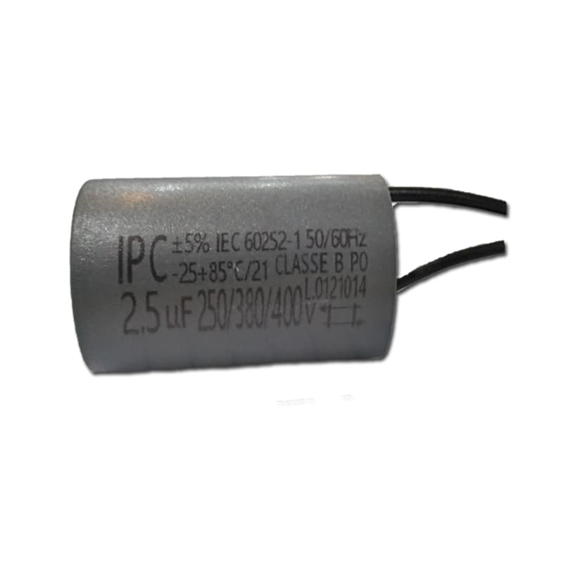 CAPACITOR 002,5UF 2FIOS RD 250/380/400VAC - P/VENTILADOR DE TETO VENTISOL / LATINA - TAMBÉM EM VÁRIOS TIPOS DE MOTORES ELÉTRICOS - foto 1 de 1