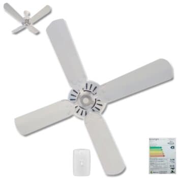 Ventilador de Teto Ventmar Comercial Super Ciclone 110V135W10,0Uf Apolo Iv Branco 4Pás AL-Branca Chave Reversão - P/área Gourmet S/luminária -Consum-A