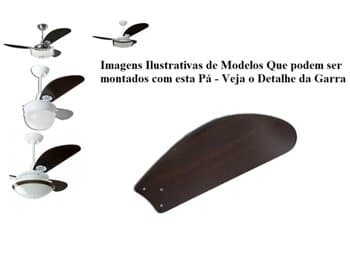 PÁ HÉLICE P/VENTILADOR DE TETO LOREN SID LUMI M1 M2 - MDF TUBA TABACO - *VENDIDA P/UNIDADE - P/GARRA MAIOR C/3 FUROS - P/CICLONE, VENTI-DELTA PLUS, VO