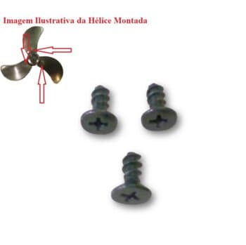 PARAFUSO PARA FIXAR Pá AO CENTRO DE HéLICE VENTISILVA ATUAL - KIT C/3 UN DO PARAFUSO AUTOPLASTIC CABEçA CHATA PHILIPS 5 X16MM ZP PRETO