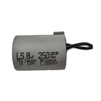 CAPACITOR 008,0UF 2FIOS RD 250VAC - P/VENTILADOR ALISEU 110V / LATINA AIR LUMEN VT633 VT673 VT675 110V C/CHAVE ROTATIVA 110V