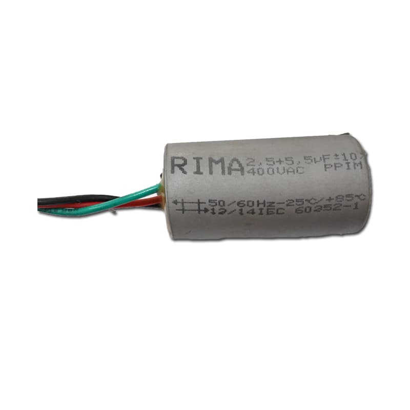 CAPACITOR 008,0UF 3FIOS 2,5+5,5MF RD 440VAC - P/VENTILADOR DE TETO ALISEU 110V/ LATINA AIR LUMEN VT633 VT673 VT675 110V C/CHAVE 3-VELOCIDADES - foto 1 de 1