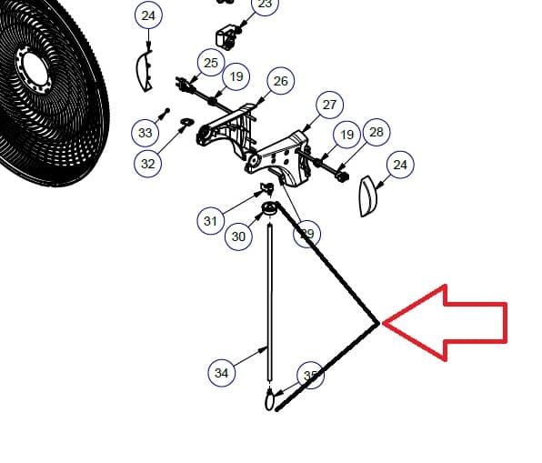 HASTE DA CHAVE P/VENTILADOR DOMINA PRACTICE 50CM/60CM PRATA - ACIONA O CONTROLE DE VELOCIDADE - foto 1 de 3