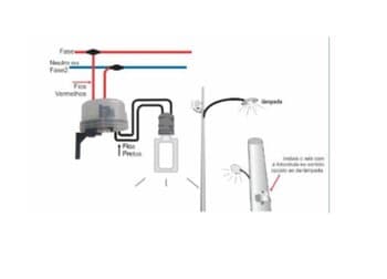 SENSOR RELÊ FOTOCÉLULA BIVOLTS COM SUPORTE BASE P/FIXAÇÃO - ILUMI 5609