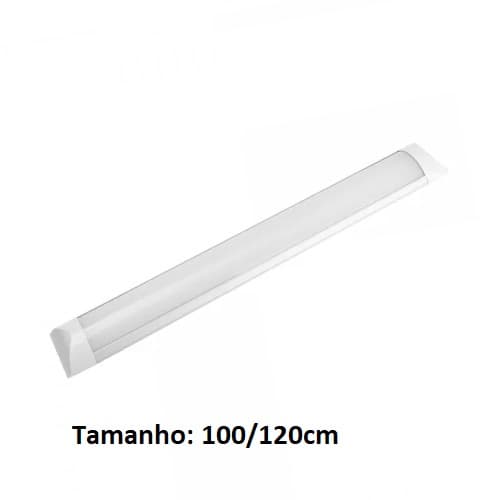 LUMINARIA LED FOXLUX SLIM BIVOLT LUZ BRANCA 36W 6500K 120CM - LUMINáRIA COMPLETA COM LED36W BIVOLTS - foto 1 de 4