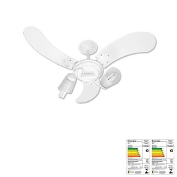 VENTILADOR DE TETO VENTI-DELTA NEW SPOT DELTA 110V BRANCO 3PAS MDF ARTE BRANCAS LUMINARIA C/2 TULIPAS PL PATA - CHAVE 3VEL