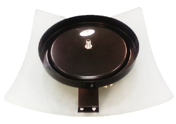 LUMINARIA PLAFON P/VENTILADOR BRUXELAS BASE METAL PRETA 1-VIDRO EXT.FOSCO QD B.CRISTAL ANTI-INSETOS + 1-VIDRO INT.REDONDO MENOR - foto 1 de 3