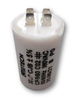 CAPACITOR 030,0UF 3/4TERMINAIS 380VAC - P/CLIMATIZADOR MEGA BRISA MB MC 110VOLTS / P/MOTOR ELÉTRICO/MOTOR DE PORTÃO DE ELEVAÇÃO