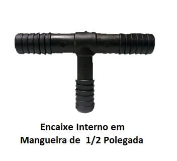 ADAPTADOR NIPEL CONEXãO EM Tê INTERNO PLáSTICO COR PRETA - ENCAIXE PARA MAGUEIRA DE 1/2 POLEGADAS - foto 1 de 3