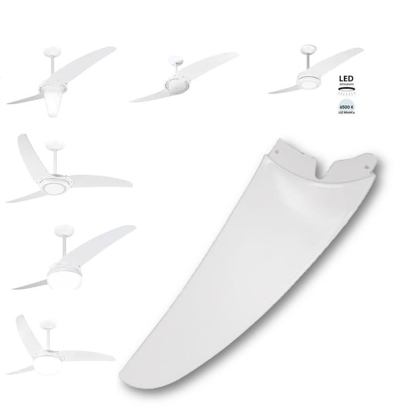 Pá HéLICE PARA VENTILADOR DE TETO SPIRIT BRANCA PLáSTICA PARA MODELOS VT200 201 202 203 300 301 302 303 - *VENDIDA P/UNIDADE - ORIGINAL - foto 1 de 4