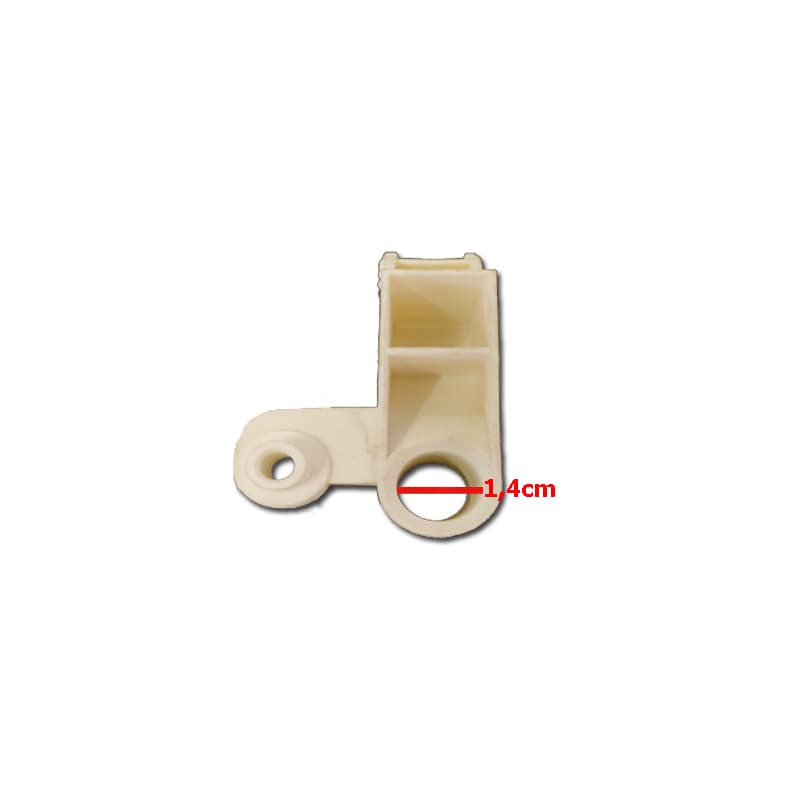 MECANISMO DO OSCILANTE SUPORTE DO MOTOR VENTISOL NEW MX-0197 40/50/60/70CM COR BRANCA - SUP DE ARTICULACAO VT OSC TRAVA ESQ - ENCAIXE 14MM - foto 1 de 3