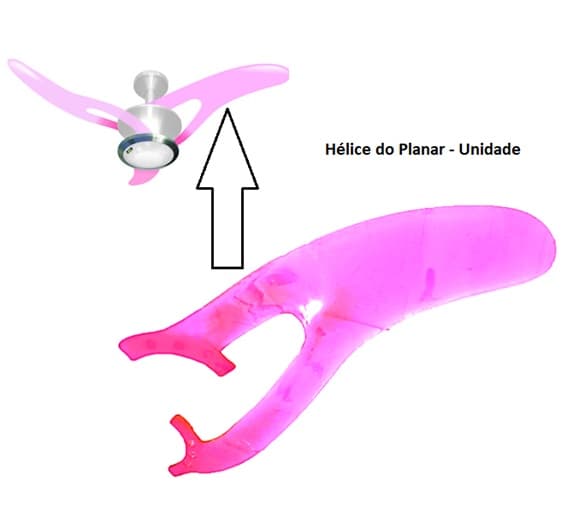 PÁ HÉLICE P/VENTILADOR DE TETO ACVENT - AC-VENT - AC VENT PLANAR COR ROSA/PINK - HELICE DO VENTILADOR PLANAR AC VENT - *VENDIDA P/UNIDADE - foto 1 de 3