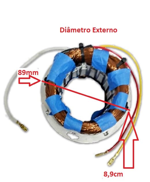 ESTATOR BOBINADO MOTOR VENTILADOR OSCILANTE LOREN SID 30/40CM 110V04,0UF - TURBO MESA COLUNA PAREDE 30/40CM -*USAR CAP.04,0UF - foto 1 de 4