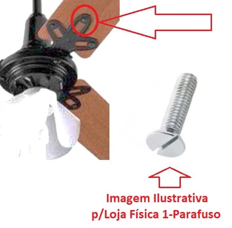 PARAFUSO PARA FIXAR GARRA NA Pá/HéLICE VENTILADOR DE TETO ARGE - MODELO P/GARRA 3-FUROS - *VENDIDO P/UNIDADE * P/SITE KIT C/3-PARAFUSOS+3-PORCAS - foto 1 de 3