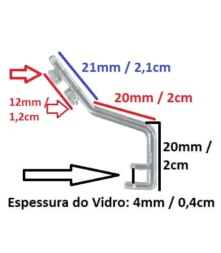 GARRA TRAVA PLÁSTICA TRANSPARENTE 01-UNIDADE P/LUMINÁRIAS STARTEC - P/MOD.COM VIDRO INFANTIL - *VENDIDA P/UNIDADE - foto 1 de 2