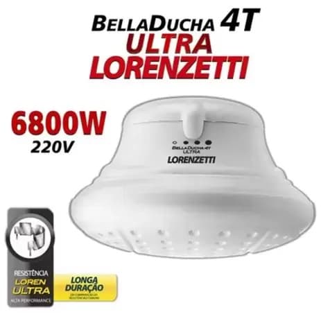 CHUVEIRO LORENZETTI BELLA DUCHA ULTRA 4 TEMPERATURAS 220V 6800WATTS BRANCA - DUCHA BELLA DUCHA ULTRA LORENZETTI - foto 1 de 3