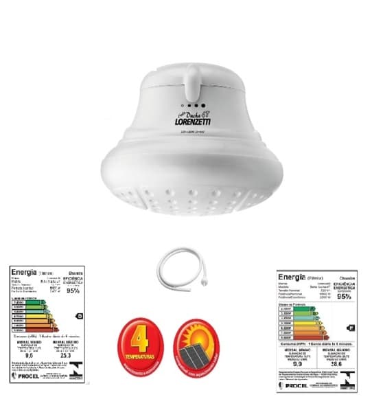 CHUVEIRO DUCHA LORENZETTI BELLA DUCHA ULTRA 4 TEMPERATURAS 110V 5500WATTS BRANCA - DUCHA BELLA DUCHA ULTRA LORENZETTI - foto 1 de 2