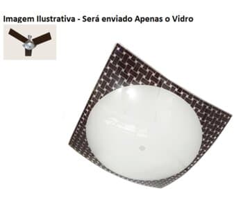 GLOBO CúPULA VIDRO DA LUMINáRIA DO VENTILADOR DE TETO TRON NAULU QUADRADO COM BORDA QUADRICULADA TABACO - VIDRO 300X300MM BORDAXBORDA