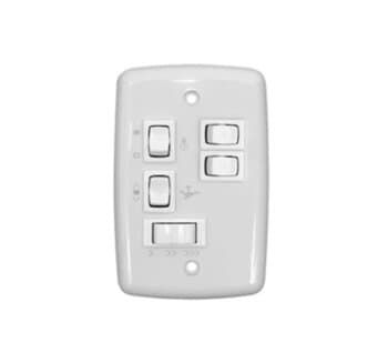 CHAVE P/VENTILADOR DE TETO R3LUZ 3VEL C/CAP.09,0UF 3,0+6,0MF C/REVERSÃO + 3-TECLAS LUZ - P/VENTI-DELTA LUNIK EFYX PRIMAVERA SPIRIT 110V