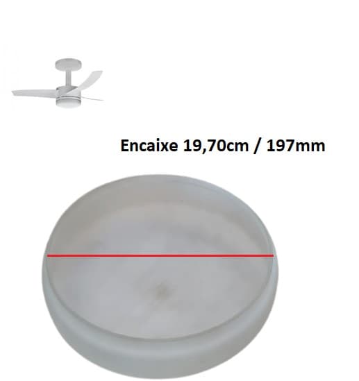 GLOBO CÚPULA VIDRO DA LUMINÁRIA P/VENTILADOR ARNO ULTIMATE VX-10 VX10 - ENCAIXE GOLA 197MM 19,7CM - DIAM.TOTAL-202MM 20,2CM - VIDRO RETO - foto 1 de 3