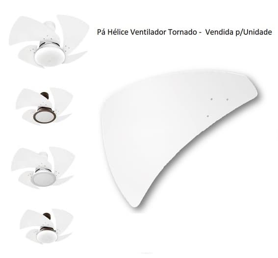 PÁ HÉLICE P/VENTILADOR DE TETO VENTI-DELTA TORNADO - COR BRANCA - *VENDIDA P/UNIDADE - foto 1 de 2