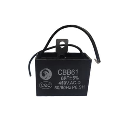 CAPACITOR 006,0UF 2FIOS QD 450VAC CBB61 009926 - P/CIRCULADOR VENTILADOR VENTISOL TURBO CHROME 110VOLTS/ VÓRTICE/ LATINA/ ALISEU - OSCILANTE DOMINA 50