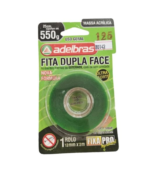 FITA DUPLA FACE AUTOMOTIVA 12MMX3M 1MM - BLISTER ADERE - foto 1 de 2