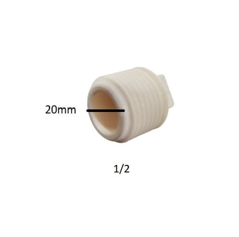 TAMPãO PLUG ROSCáVEL 3/4 PLáSTICO BRANCO P/REDE HIDRáULICA- *VENDIDO P/UNIDADE - foto 1 de 3