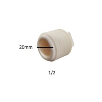 TAMPãO PLUG ROSCáVEL 3/4 PLáSTICO BRANCO P/REDE HIDRáULICA- *VENDIDO P/UNIDADE